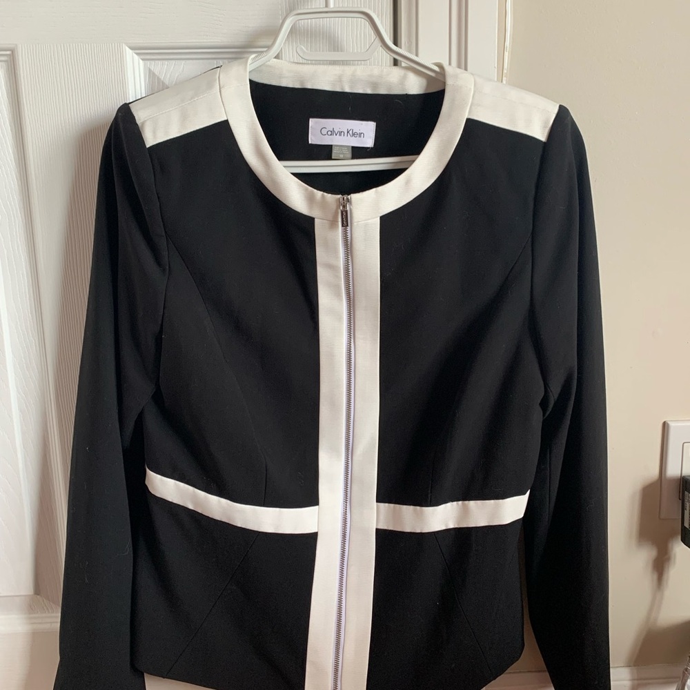 Calvin Klein Black and White Women's Jacket